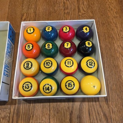 Vintage Brunswick Centennial Gold Crown Pool Pocket Balls