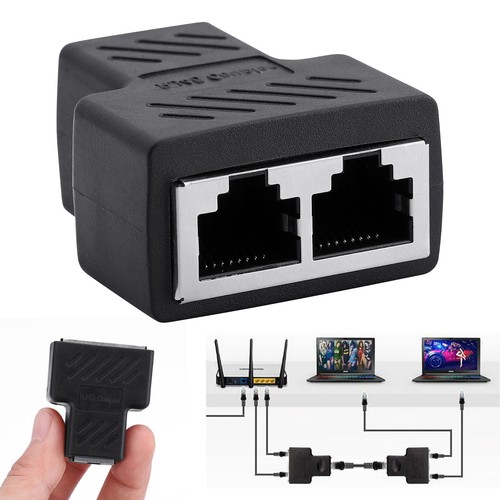 2 PCS RJ45 Ethernet Connector Splitter 1 to 2 sockets Internet Cable Cat 5 6 7 - Picture 3 of 10