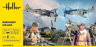 Normandy Airwar Set Heller 50329 1:72 P-51 Mustang Fw 190 46 Figuren Bausatz