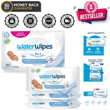 Ultra-Pure 99.9 Water Baby Wipes - Unscented  2X Strong, 180 Count in 3 Packs
