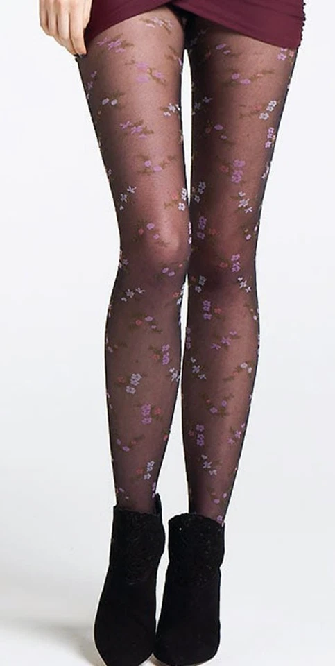 Medias Sunning 'Blossom' transparentes con estampado floral - desnudas - grandes/extra grandes/XL Foto 3 de 4