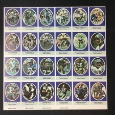 1972 Sunoco NFL Dallas Cowboys 24 PLAYER Action Stamp Sheet UNCUT w/HOFers RARE!