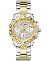 Guess GW0771L3 Armbanduhr Majesty 42Mm 5ATM Quarz Damen Gold Silber Glieder-A...