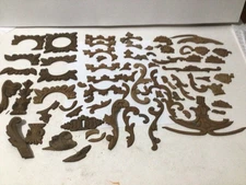 Vintage Ornate Press Carved Wood Design Pieces Applique from Old Sewing Machines