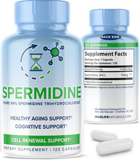 Pure Spermidine Supplement with Trihydrochloride 3HCL 10mg - 120 Capsules - Sper