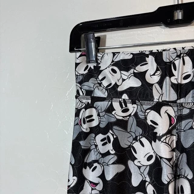 Leggings Disney Terez Mujer Pequeños Negros Blancos Estampado Mickey Minnie Hechos en EE. UU. Foto 2 de 4