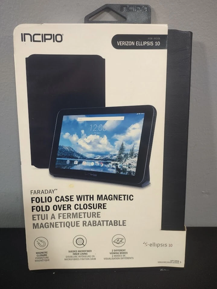 Incipio Faraday Verizon Ellipsis 10 Black Tablet Folio Case Cover Magnetic Fold - Image 3 of 4