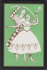 Tarjetas de Juego Tarjeta Única Antigua De Colección * CHICA ENMASCARADA + DANZA ARLEQUÍN Imagen B