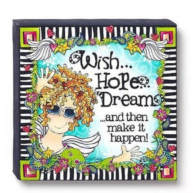 NEW Suzy Toronto Canvas Wall Art, Wish, Hope, Dream..Inspirational