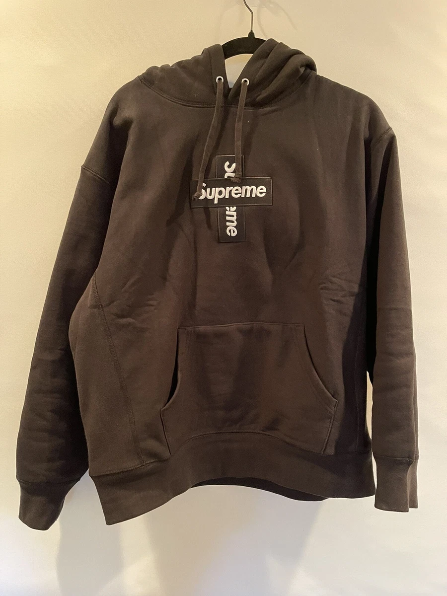 Supreme Cross Box Bogo Hoodie Black Size M Medium 100% Authentic Box Logo