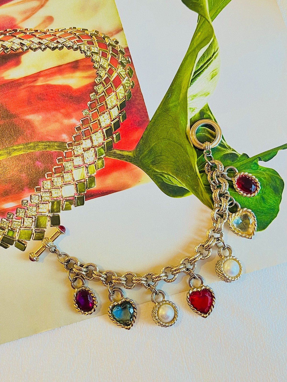 Givenchy Vintage Gripoix Ruby Amethyst Sapphire P… - image 1