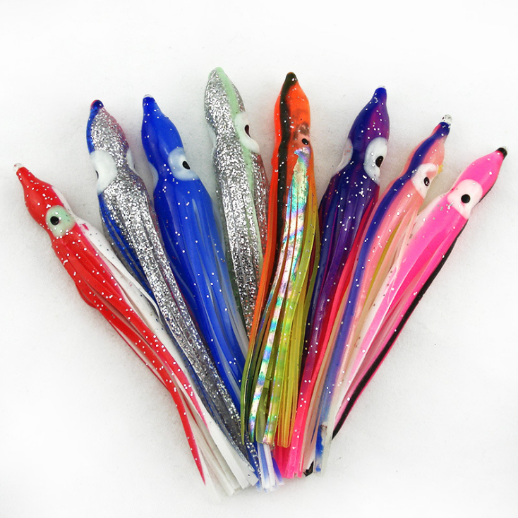 50pcs Soft Plastic Octopus Lures 5-15cm for Trolling Fishing
