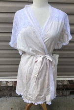 Vintage CAROLE HOCHMAN Satin Gown  Robe With Tags USA Made Large Nightie Lace