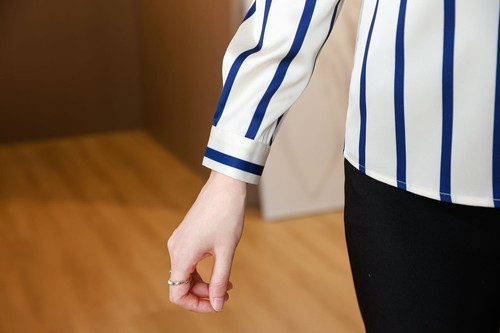 Spring Summer Fall Branch Print Collar Long Sleeve Women Casual Top Shirt Blouse - Picture 42 of 57