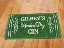 Seltenes Vintage Gilbey's Gin Pub Bar Bier Handtuch Brauereiwaren