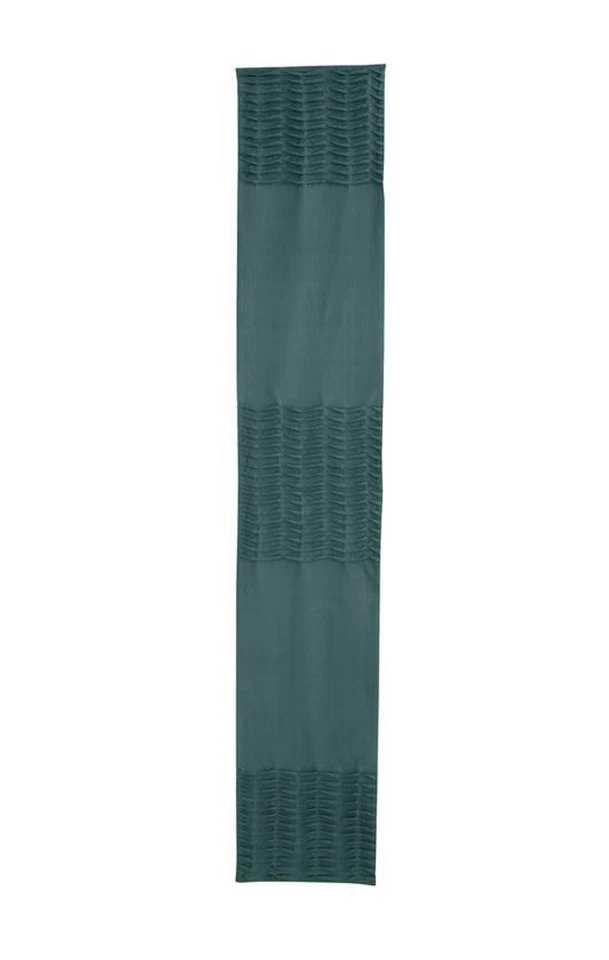 Table Runner 72 inch Split-P Park Designs Teal Green/Blue Solid Ruffled Cotton - Image 2 of 2