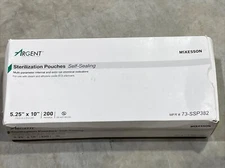 McKesson Argent Sterilization Pouches 5.25 x 10" Self Seal 200 Ct 73-SSP382 New