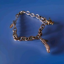 Disney Princess Charm Bracelet Cinderella Slipper And Genie Lamp Charms 7.5-8