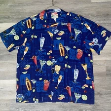 Vtg Paradise Found Men’s 2XL Regal Happy Hour Hawaiian Shirt