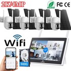 Camcamp 4Mp Wireless Home Security Camera System Solar Ip Cameras 10' Monitor