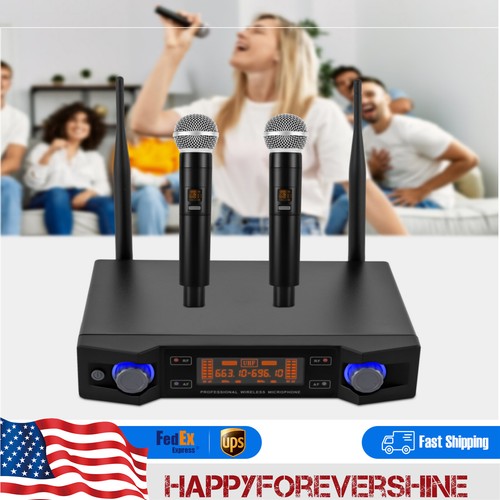 Cordless Mic Set UHF Professional Dual Wireless Dual-Channel Microphone System - Picture 3 of 16