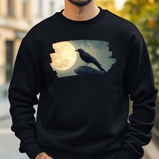 Crow At Full Moon Sweatshirt Cosy And Perfect For Any Occasion S To 4XL