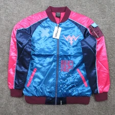 Cyberpunk Jacket Adult Small Blue Edgerunners Rebecca Satin Bomber Coat Anime