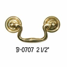 Queen Ann Style Bail Pull 2 1/2" Centers Polished Brass Furniture Antique Style