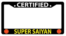 Black Plastic License Plate Frame Certified Super Saiyan Auto Dragon Ball 53