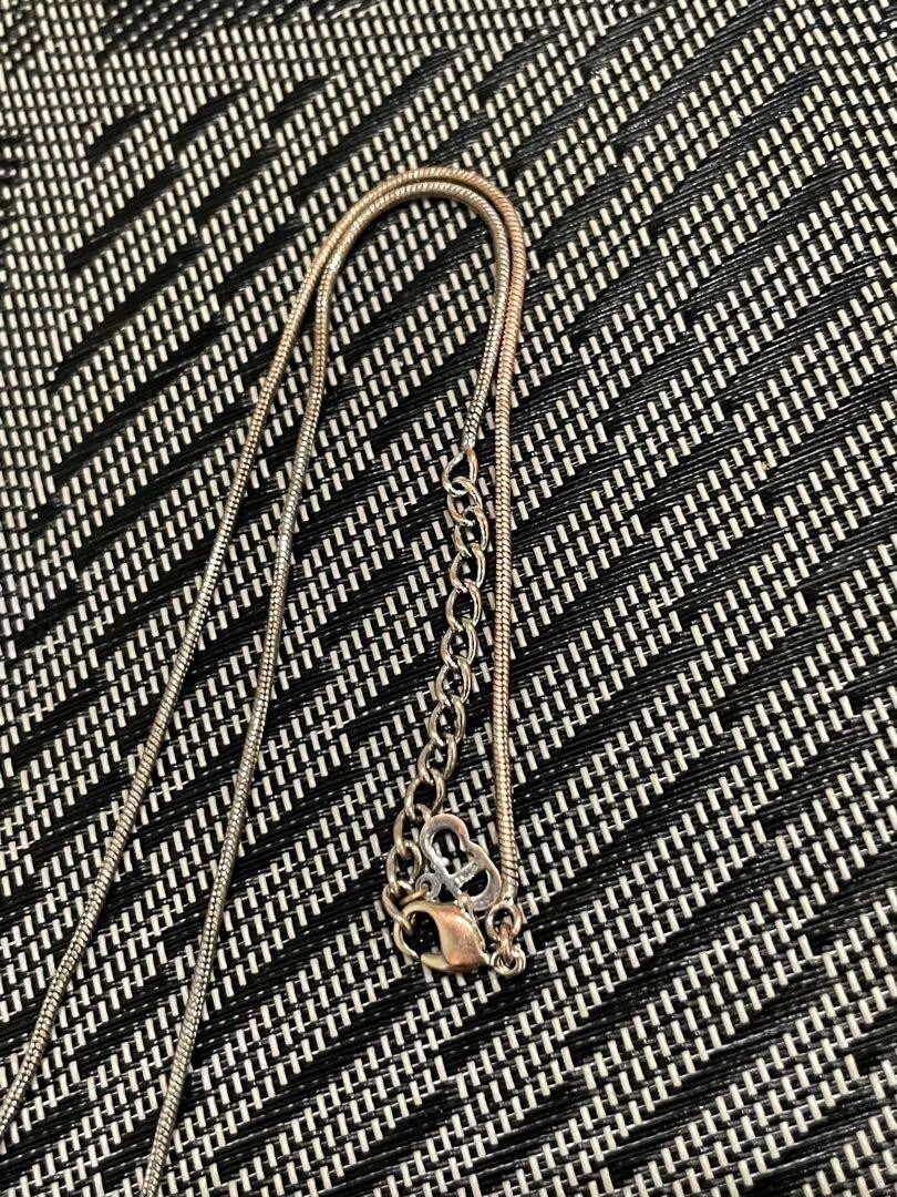 Christian Dior D Logo Snake Chain Necklace Silver Women | eBay