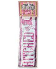 Gettin' Hitched Glitter Bride Sash - Perfect for Rodeo Nights
