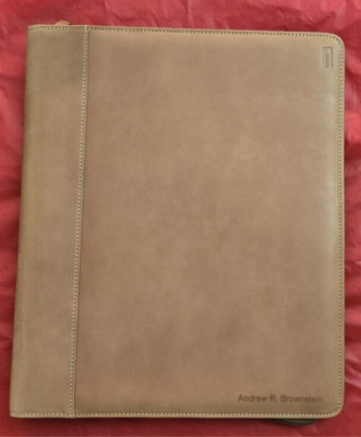 Hartmann Andrew R. Brownstein Brown Leather Organizer Portfolio Planner 11x13''
