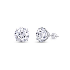 Authentic 2 Ct Lab Grown Diamond 6.5MM Solitaire Stud Earrings 925 Sterling Silver