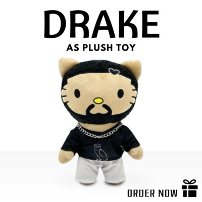 Hello Kitty as DRAKE Rapper Figure Plush Doll Fans Collection Toys Gift ...