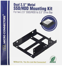 MICRO CONNECTORS Dual 2.5" Metal HDD/SSD Mounting Bracket Kit Model- L02-35252