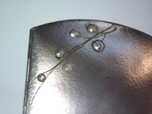Scarce 1902 Art Nouveau Silver Pearl Gold Cgarette case By Heinrich Levinger - Picture 2 of 12