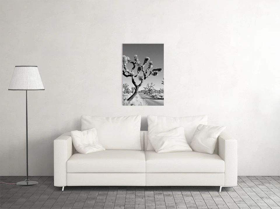 Desert Black And White Joshua Tree Landscape Print Wall Art Home - POSTER 20x30 - Image 2 of 3