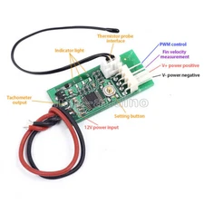 DC 12V PWM Fan Temperature Controller 4-Wire Speed Governor Board