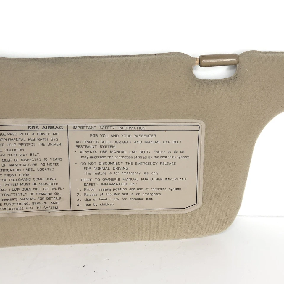 Nissan Sentra 1991 1992 1993 1994 conductor lado izquierdo parasol tela bronceada OEM Foto 4 de 4