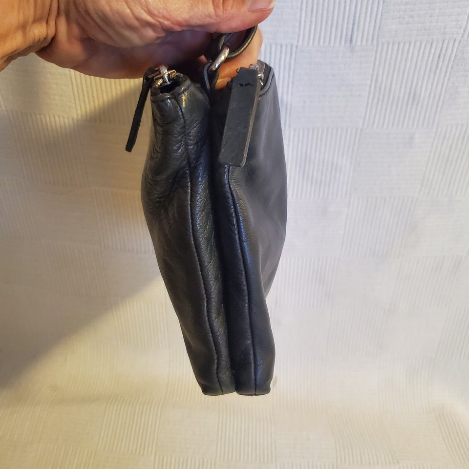 Margot Crossbody Purse Double Zipper Black Soft Leather Handbag eBay