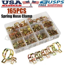 US 165PCS 6-22mm Spring Clip Fastener Fuel Water Line Hose Pipe Air Tube Clamps