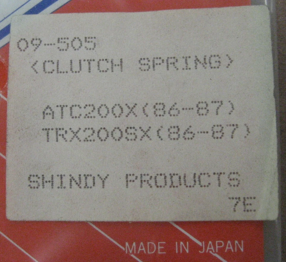 Shindy 09-505 离合器弹簧本田 86-87 ATC200X TRX200SX AHRMA — 第 2/2 张图片