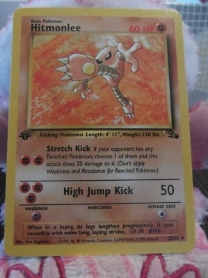 003PK22 - Hitmonlee - 22/82 - Fossil - Rare 1st Edition =