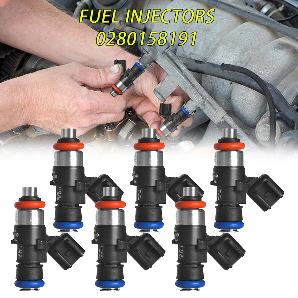 6x Inyectores de combustible nuevos 0280158191 para Lincoln MKZ 2013-2016 3,7 L V6 Foto 2 de 4