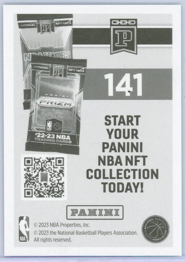 23-24 Panini Sticker #141 Brandon Miller Holo Silver Foil Rookie RC - Image 2 of 2