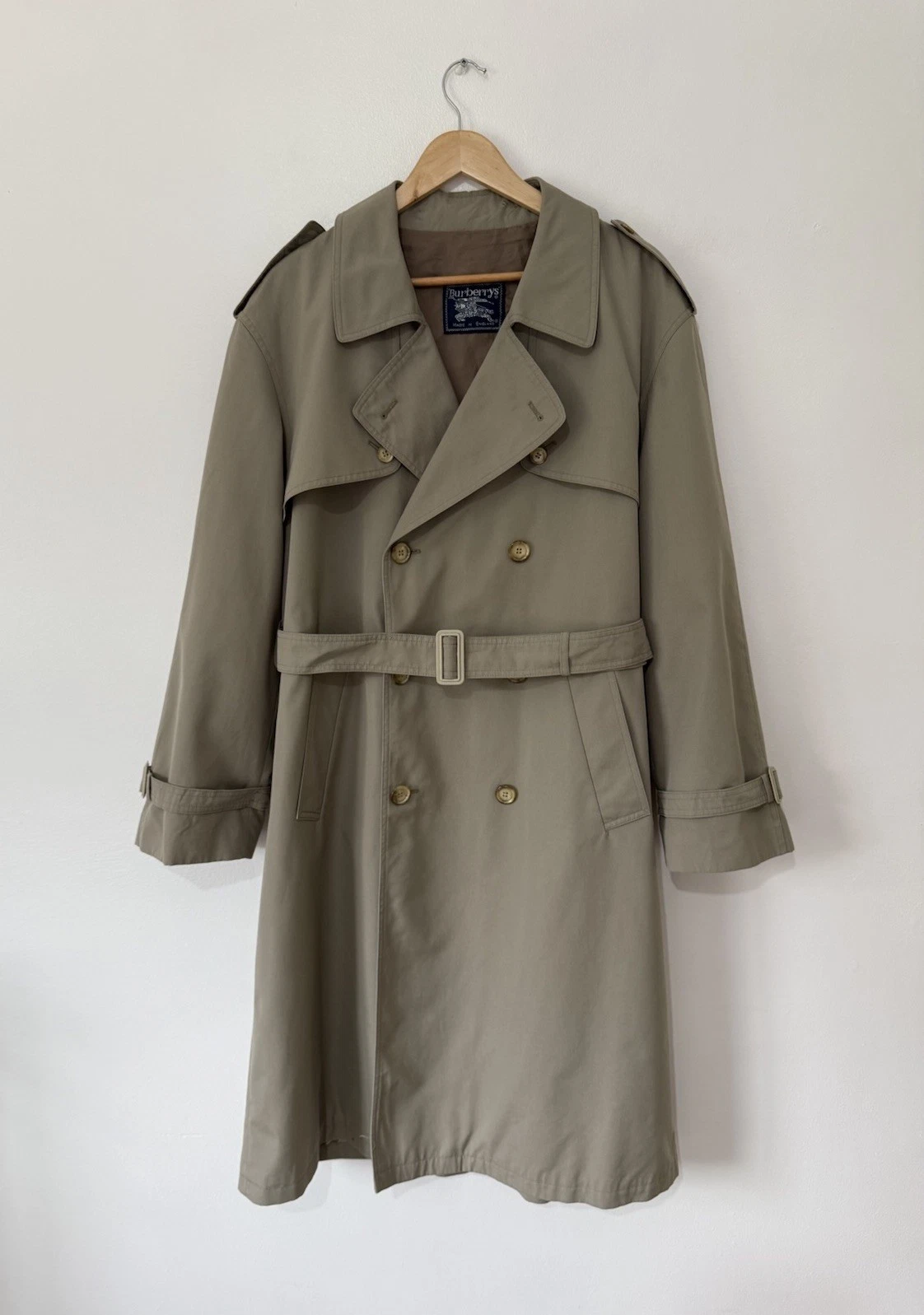 Trench coat uomo Burberry PRISTINE Westminster anni '70 tutto originale beige 40L