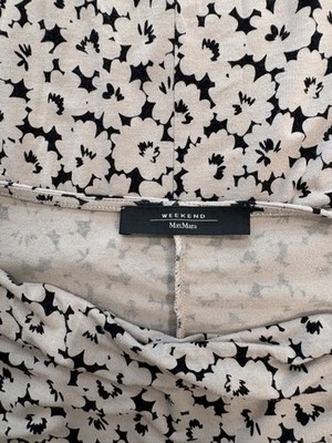 Weekend Max Mara Floral Midi Dress Cotton Stretch Italian Designer Cottagecore