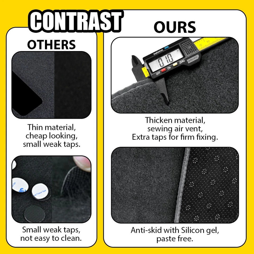 For 2002-2008 RAM 1500 2500 3500 Dash Cover Mat Dashboard Pad Gray Carpet  1-10x - Image 4 of 4