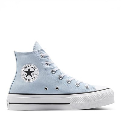 Converse Chuck Taylor All Star Lift Platform Hi Sneaker Blau UK 10