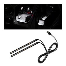 Car LED Strip Light, 24 LED RGB Interior Ambient Night Light Strip with Cigarett